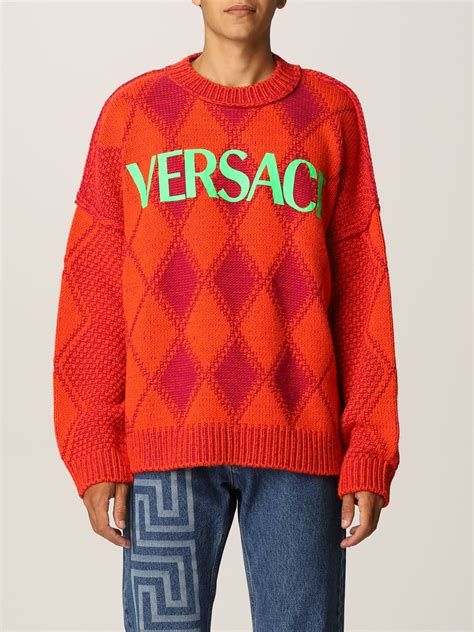 versace orange blue sweater|Versace sweater price.